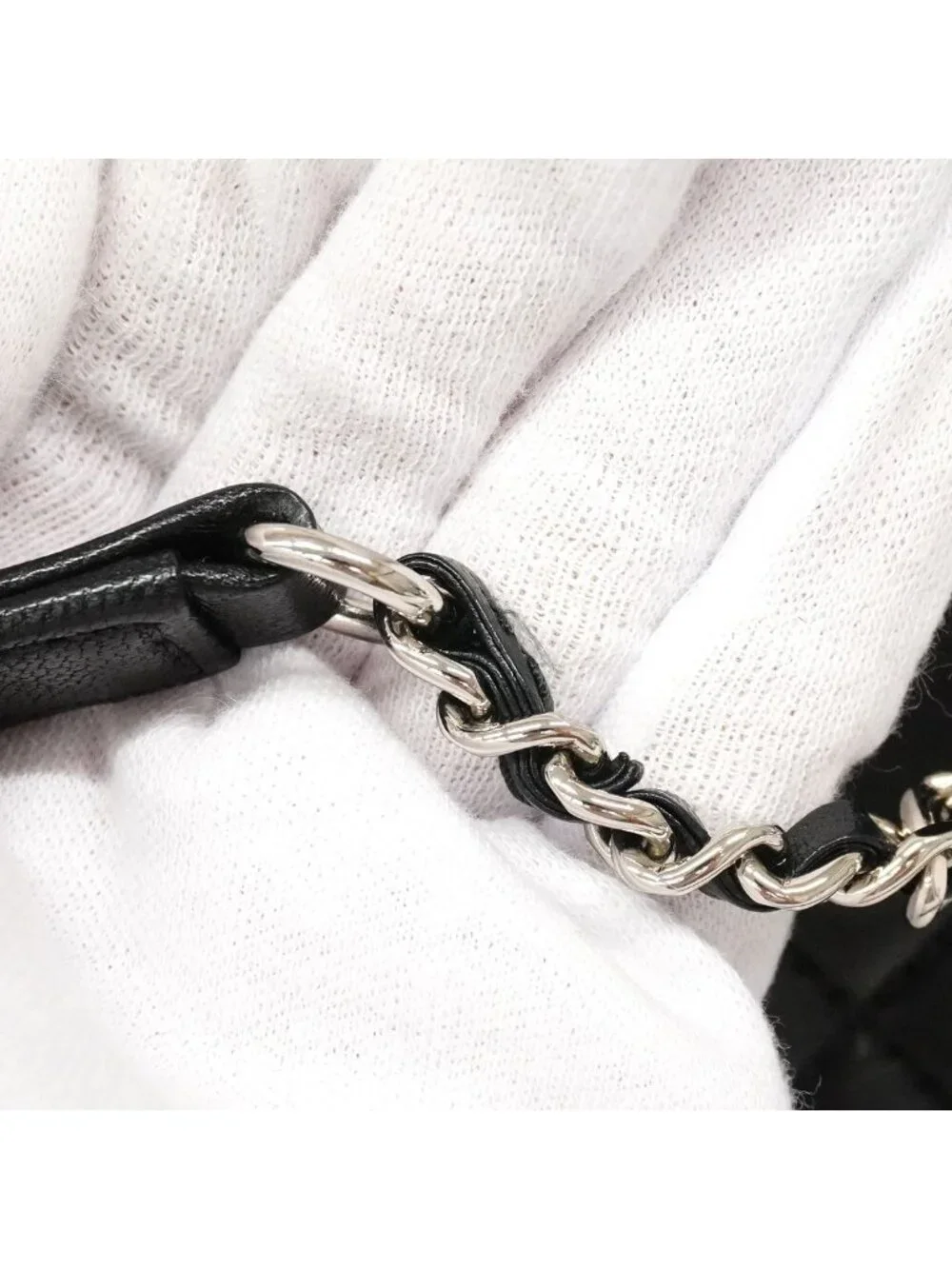 Chanel Shoulder Bag Mademoiselle Lambskin Black Silver
